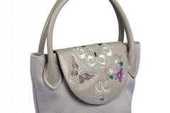 Designer Golf-Handtasche beige "Schmetterling"