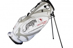 Golfbag / Standbag in weiss/silber: Leopard