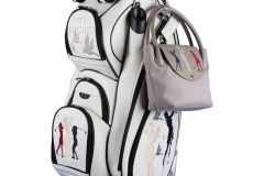 Designer Golf-Handtasche beige individuell bestickt