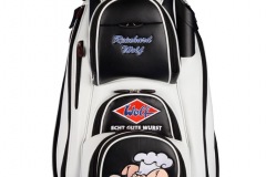 Golfbag / Cartbag: Schwein, lachende Köchin