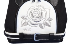 Designer Handtasche individuell bestickt: Rose in Scherenschnitt