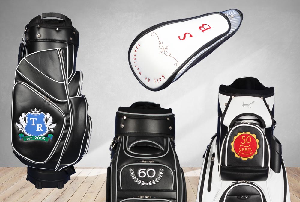 Linien und Embleme als Golfbag-Motive