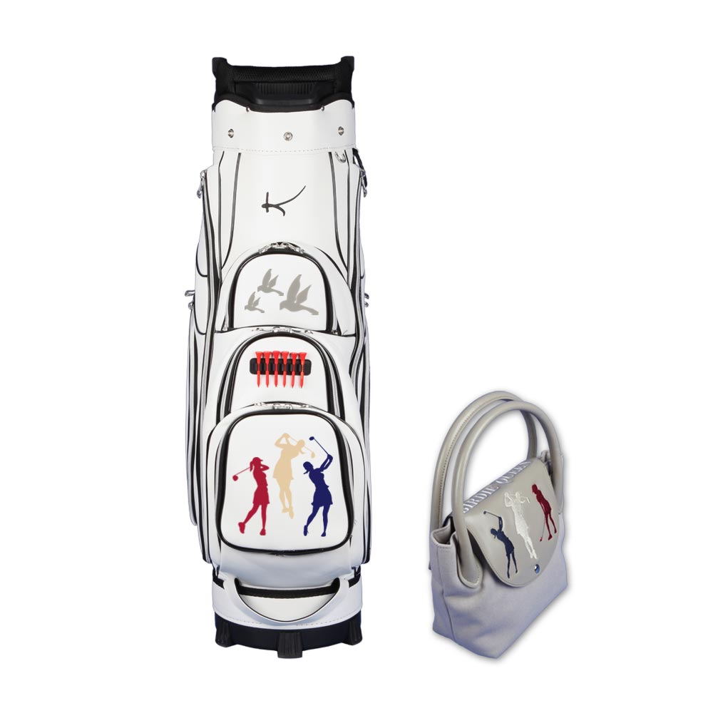 Sacca da golf carrello GINIVRA & borsa ONLY YOU nel design "BIRDIE QUEEN". 